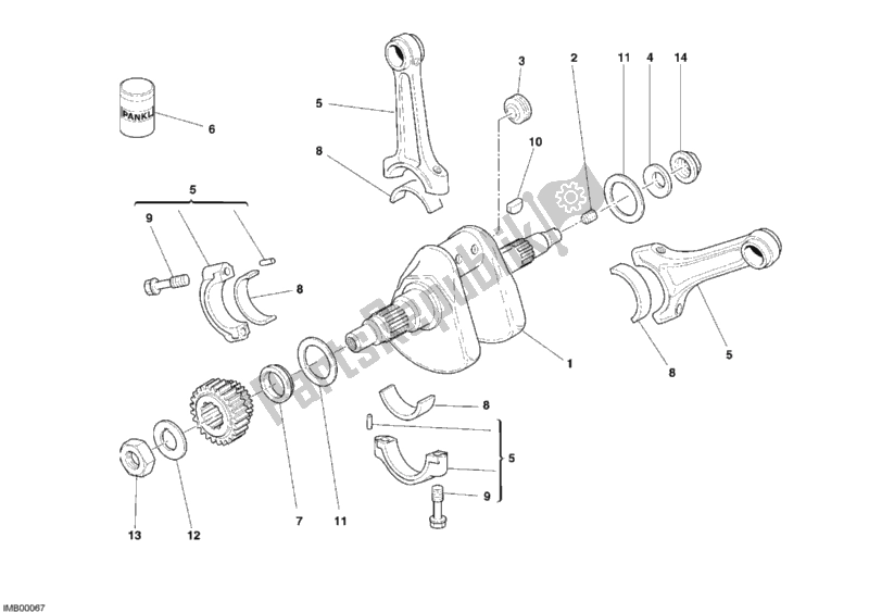 Todas las partes para Cigüeñal de Ducati Superbike 999 R 2005